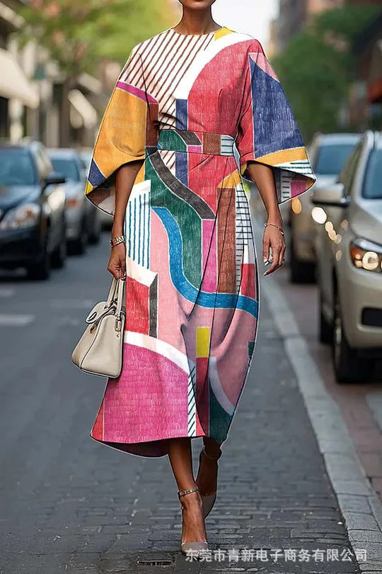 Female Creative Casual Printing Elegant Dress