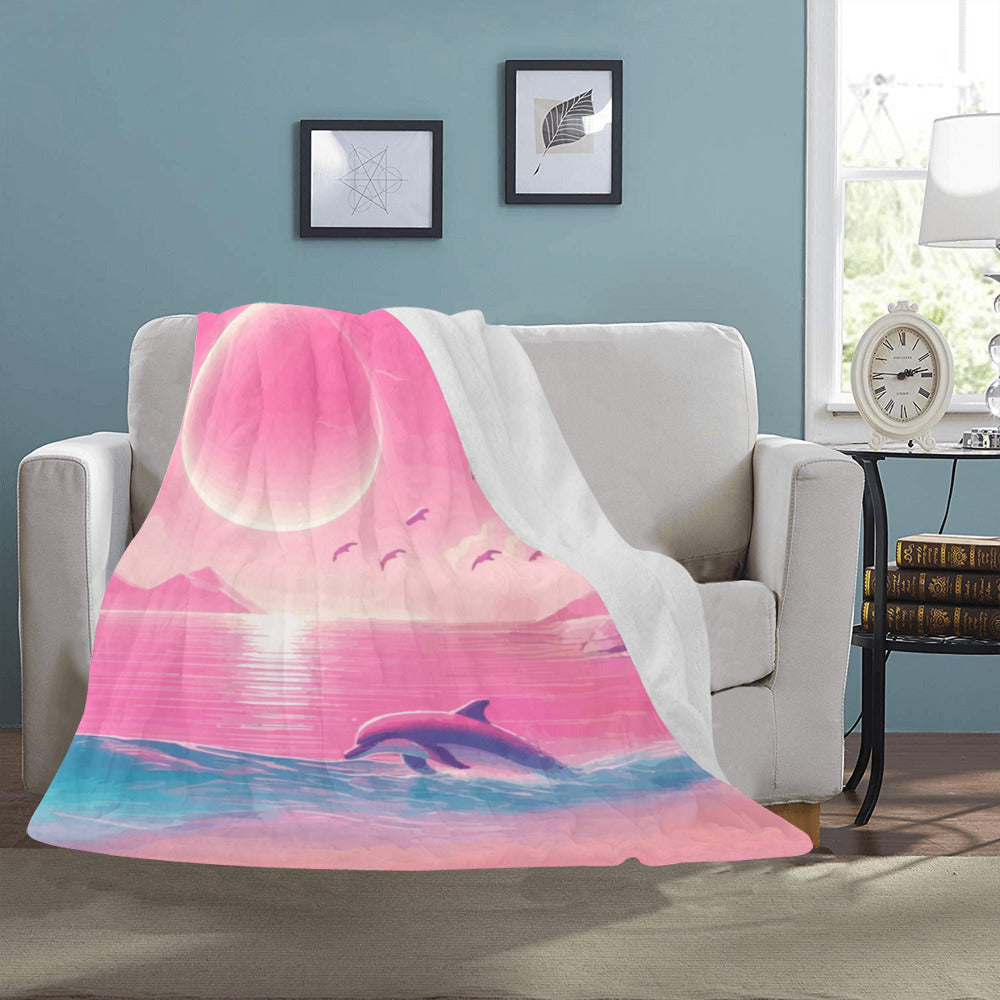 Pink Dolphin Ultra-Soft Micro Fleece Blanket 50