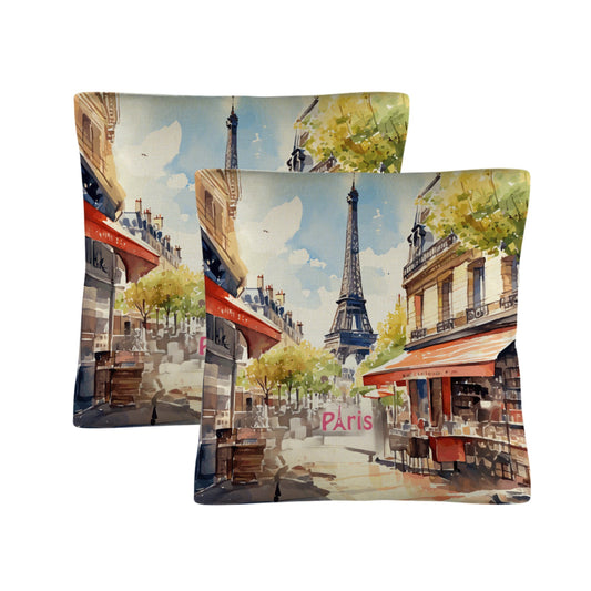 Paris France Custom Pillow Case 18" x 18" - Pack of 2 (Made in USA)
