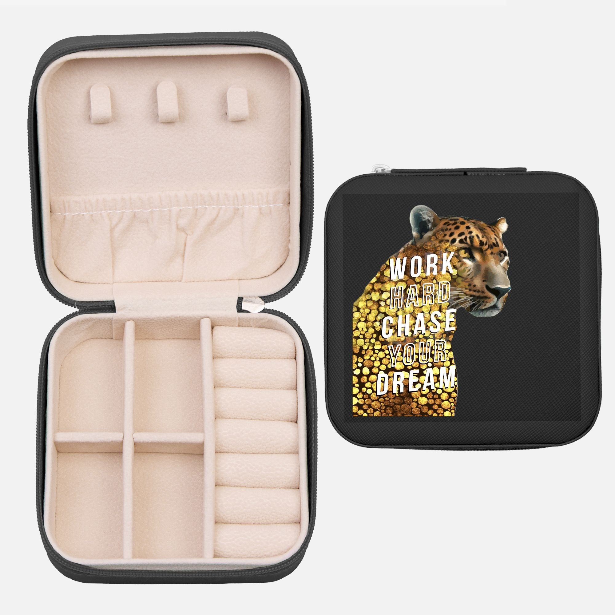 Work Hard Chase Your Dream Jewelry Travel Case