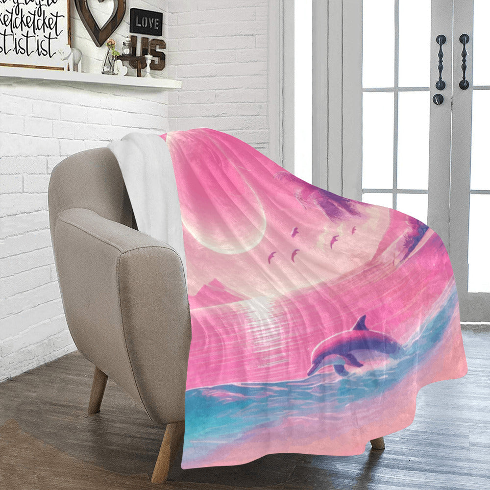 Pink Dolphin Ultra-Soft Micro Fleece Blanket 50