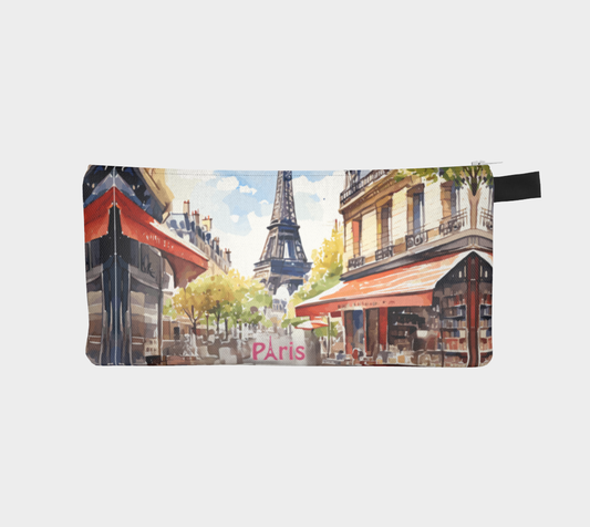 Parisian Street Scene with Eiffel Tower Pencil Case