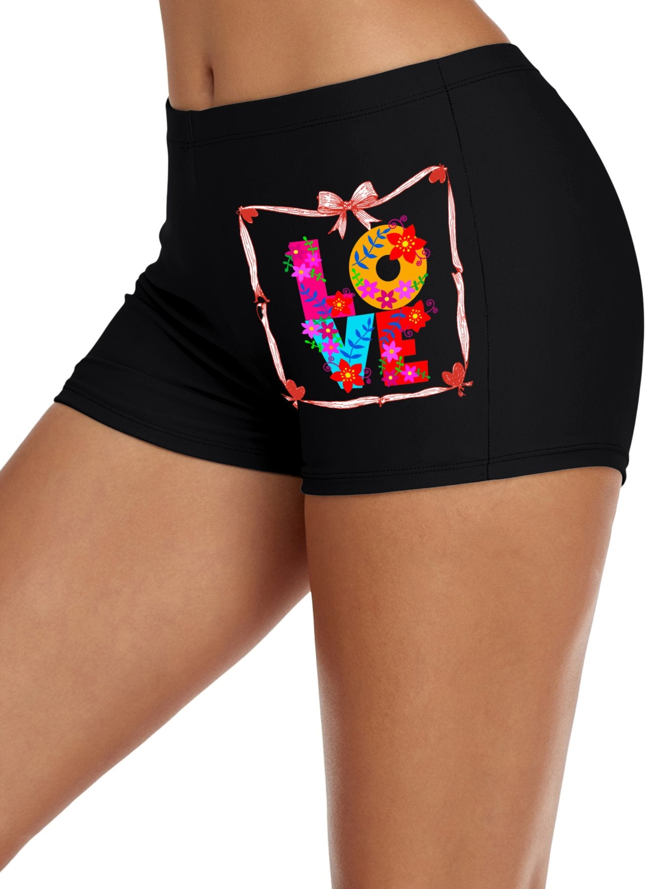 Floral LOVE Boxer Brief Boyshorts for Women (Made in USA)