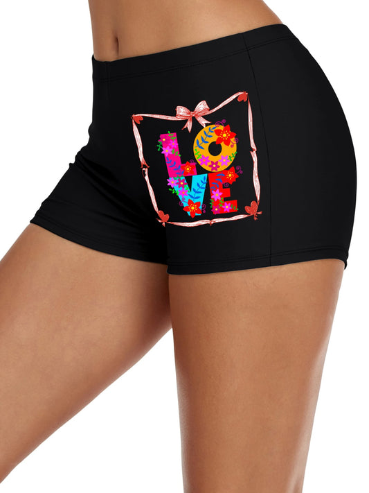 Floral LOVE Boxer Brief Boyshorts for Women (Made in USA)
