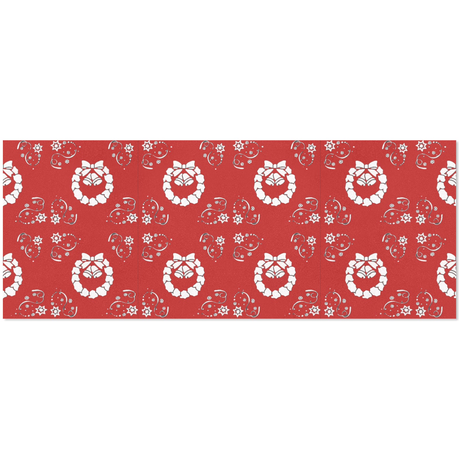 Christmas Wreath on Red Gift Wrapping Paper 58