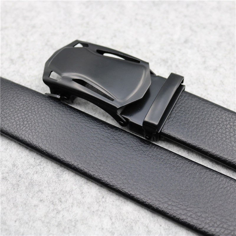 Men's Microfiber Leather Ratchet Belt Adjustable Automatic Buckle Black Belts