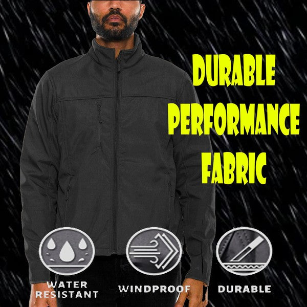 Men's Solid Soft Shell Storm Tech Jacket Coat