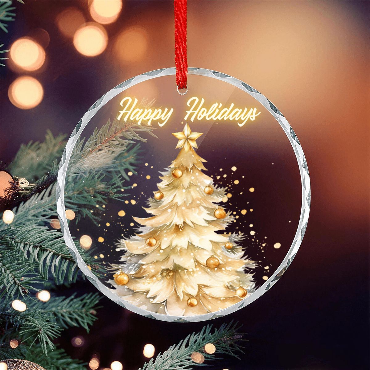 Round Glass Christmas Ornament (Made in USA) sianybdesignsElegantGoldChristmasstarsoftandinvitinglig625b0fca50ed4081916351826163c652 sianybdesignsElegantGoldChristmaschristmastreesoftandin5c22f21e5583