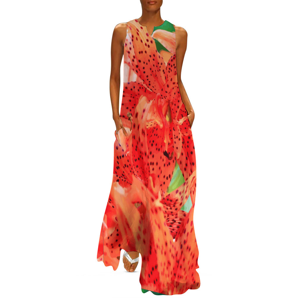 Women's Floral Designs Sleeveless Maxi Dress