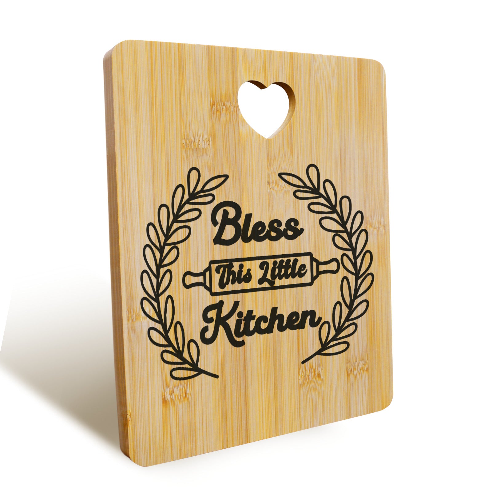 Bless This Little Kitchen Custom Rectangle Bamboo Cutting Board (One Side Printing) | Ships from USA