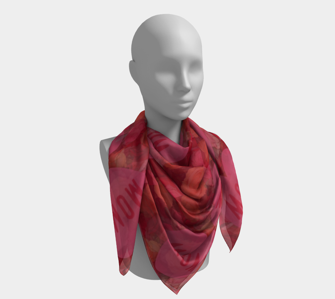 Mom Pink Hearts & Red Roses Square Scarf