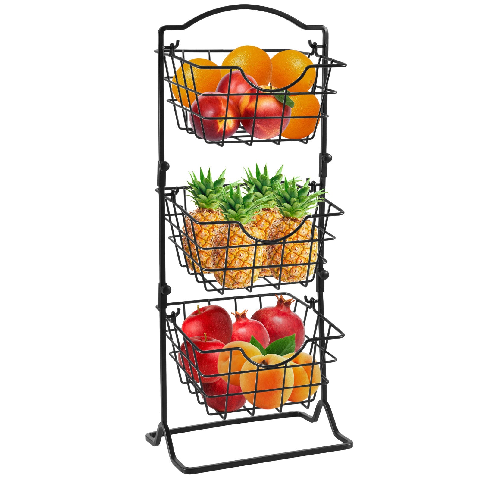 Multi-layer Wrought Iron Storage Shelf with Baskets