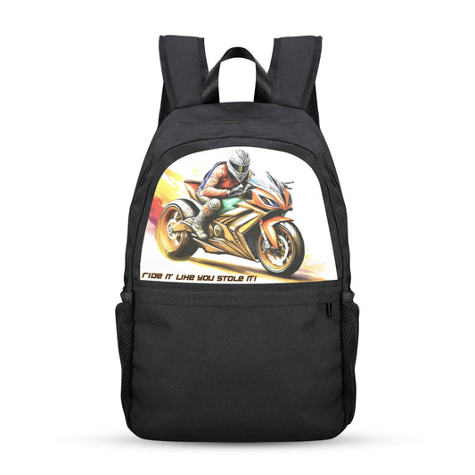 Racing Motorbike Casual Backpack (Upper Part Printing) (Model 1753)