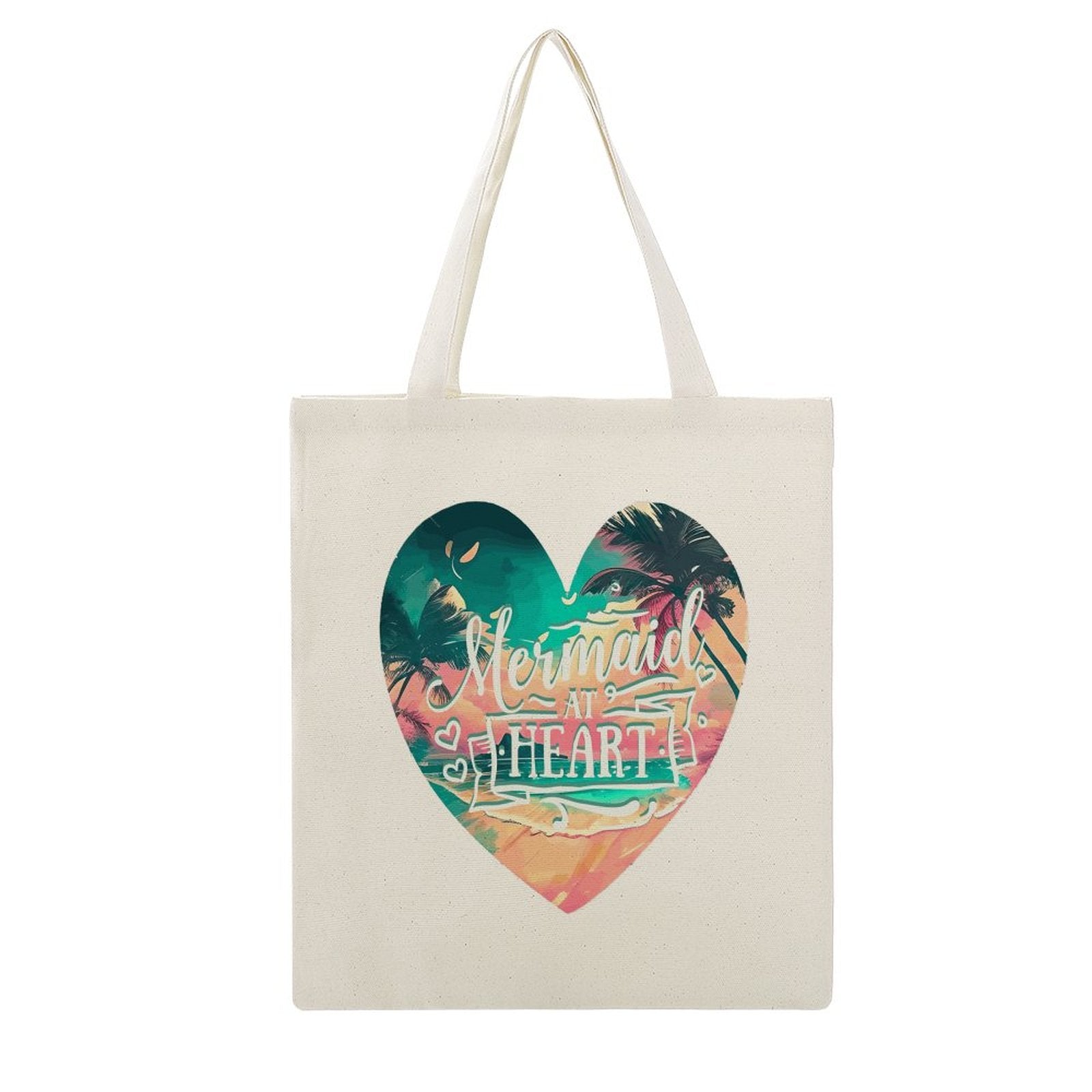 Mermaid at Heart Canvas Tote Bag - 13.4