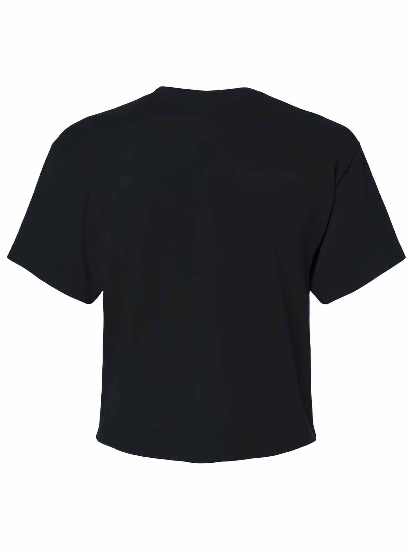 Ethereal Wolf in the Moonlight Cotton Crop Top for Women (Front Printing)