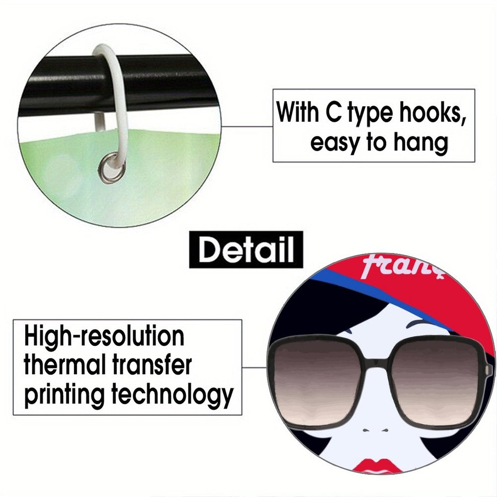 Parlez-vous Francais? French Girl Polyester Waterproof Shower Curtain