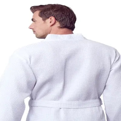 Waffle Spa Bathrobe for Men -  Absorbent, Lightweight