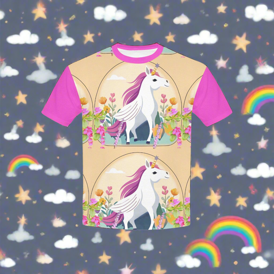 Child's Unicorn with Wings Printed T-shirt (Made in USA)