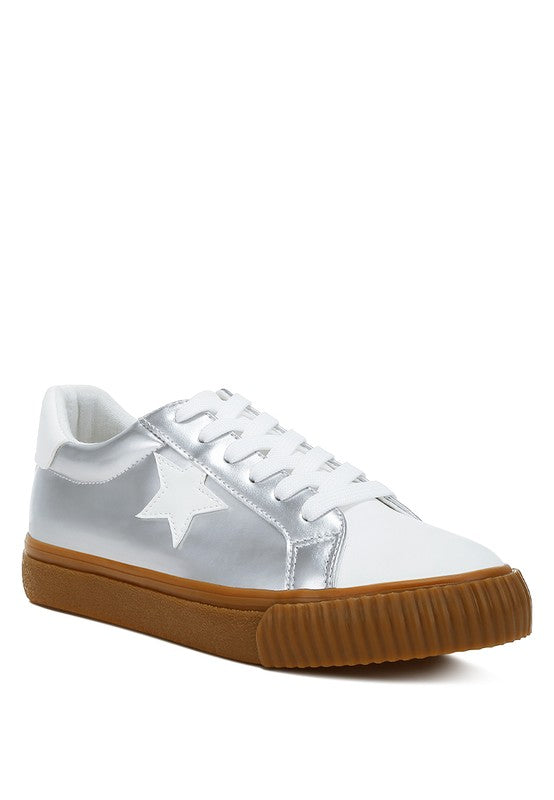 Jumping Jacks Metallic Faux Leather Star Sneakers