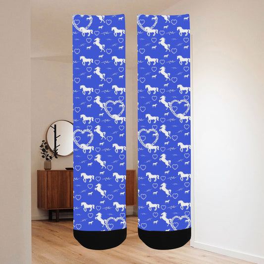 Calcetines personalizados Caballos en azul para hombre