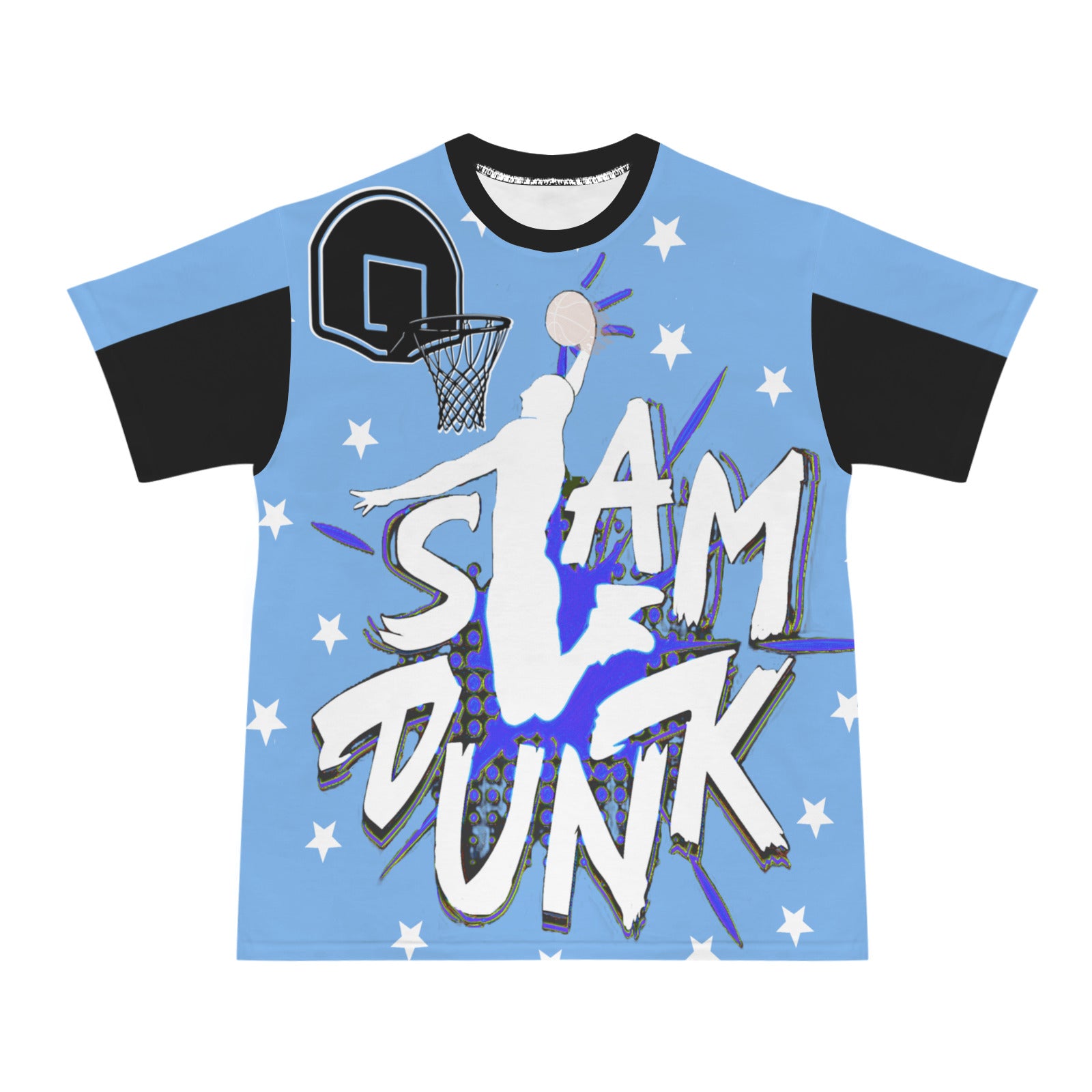 Slam Dunk Men's All Over Print Ribbed Collar T-Shirt (Model T94)