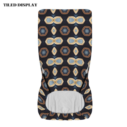 Gold Shapes on Navy Blue Office Chair Cover (Made in USA)