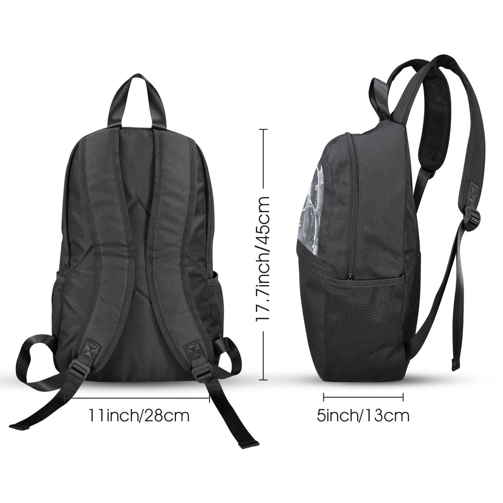 Wolf in Moonlit Forest Casual Backpack (Upper Part Printing) (Model 1753)