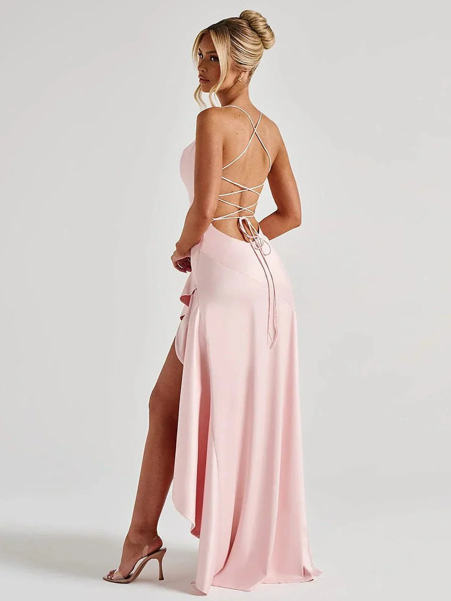 Bethany Backless Ruffles Irregular Dress Summer