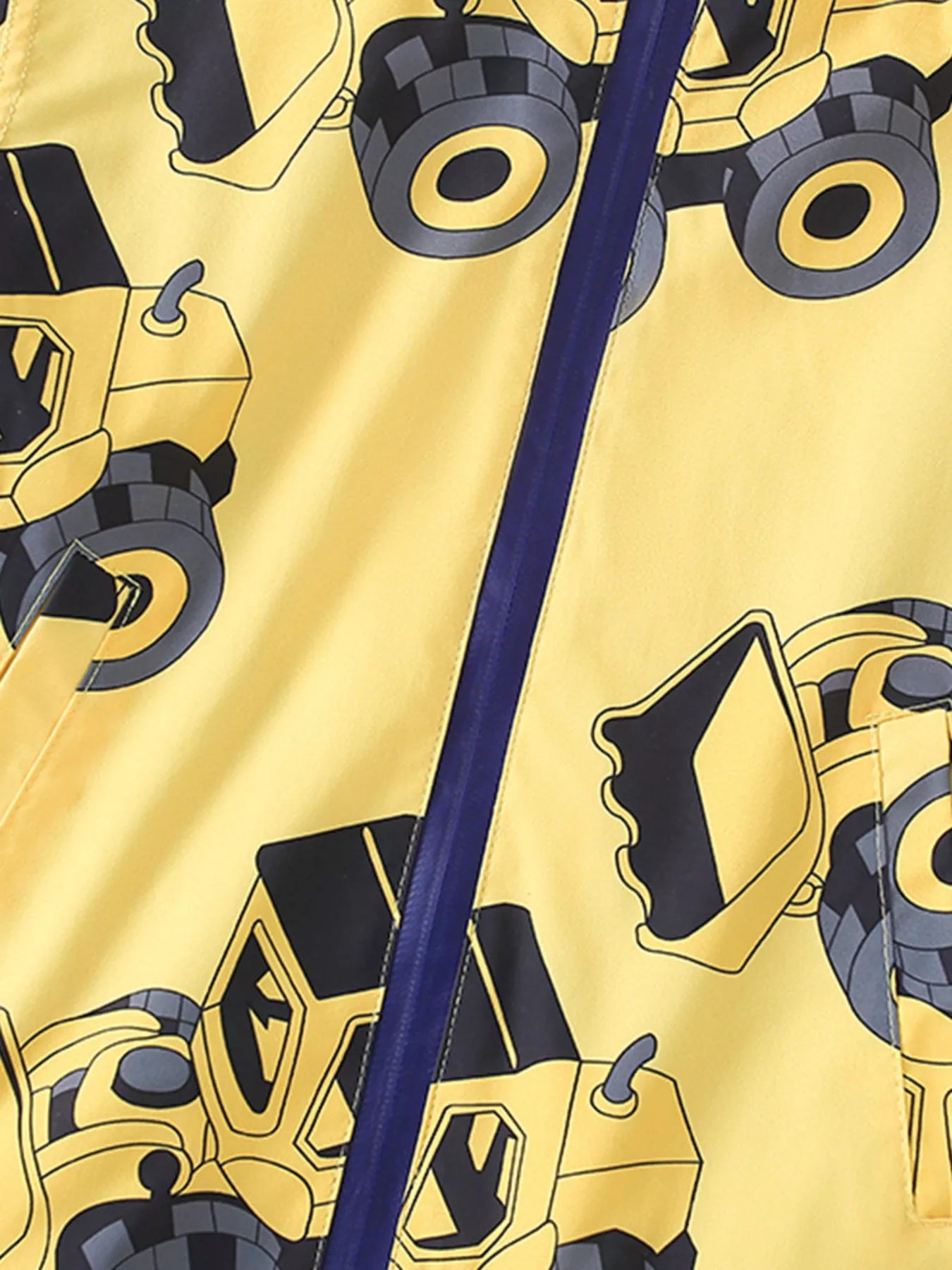 Children's Cartoon Excavator Printed Lightweight Hooded Jacket