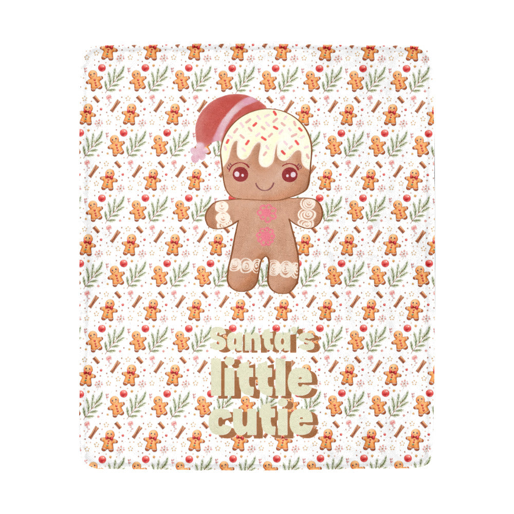 Gingerbread Boy Santa's Little Cutie Ultra-Soft Micro Fleece Blanket (Made in USA)