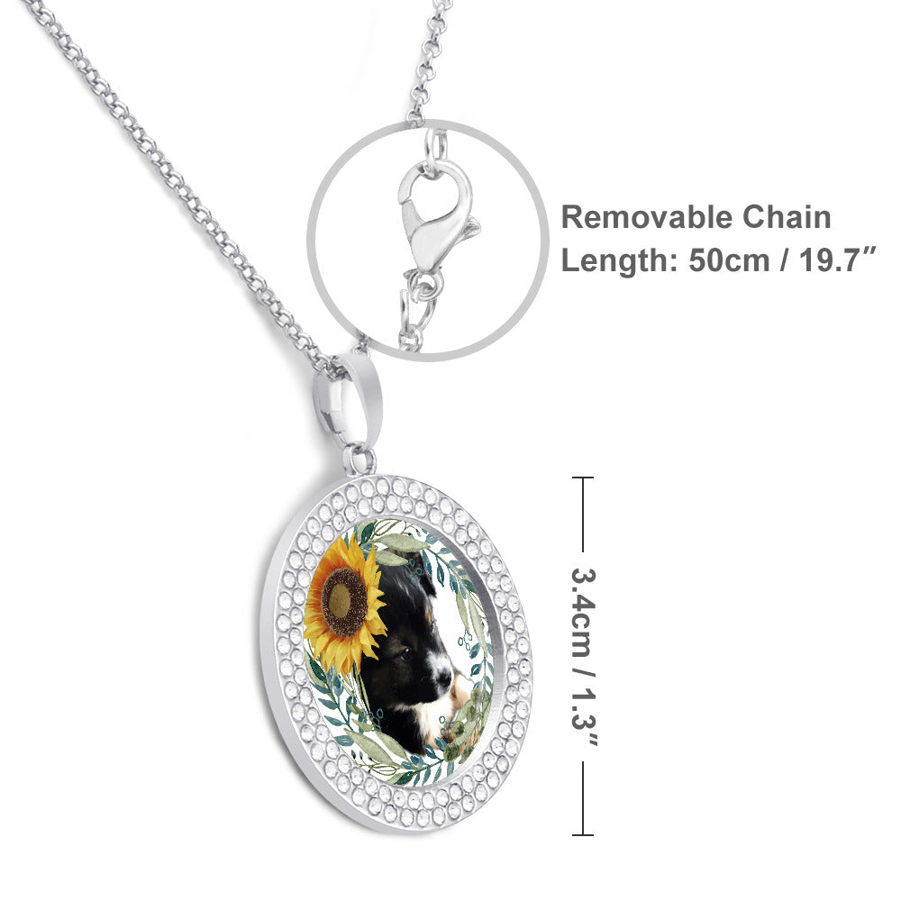 Printed Design Multicolored Diamond Pendant & Necklace