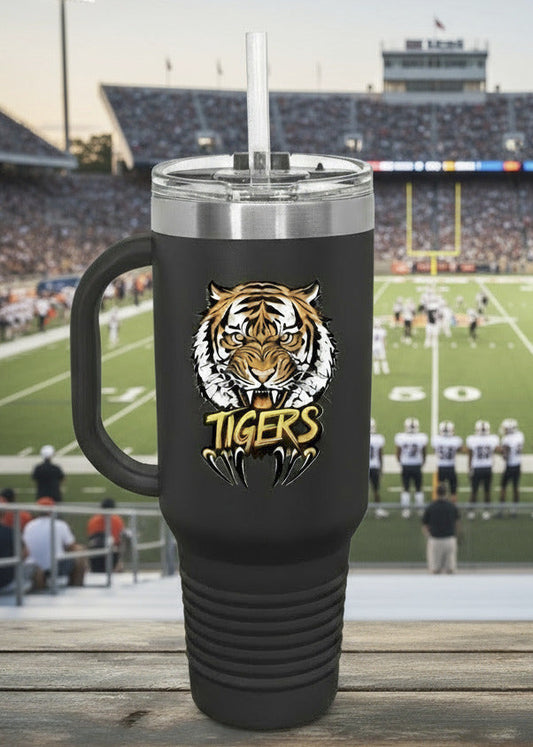 Tiger with Claws Polar Camel 40 oz. Travel Mug with Handle & Straw
