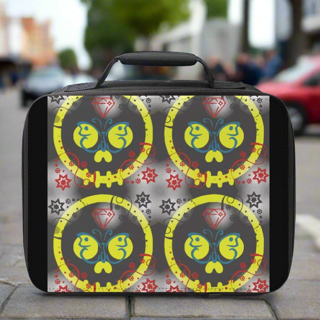 Graffiti Style Yellow Skulls Small Lunch Box (Insulated)