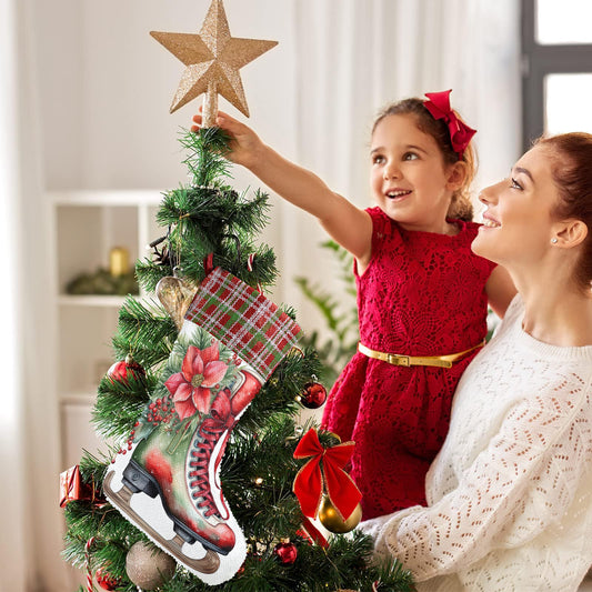 Christmas Ice Skate Sequin Christmas Stocking (Made in USA)