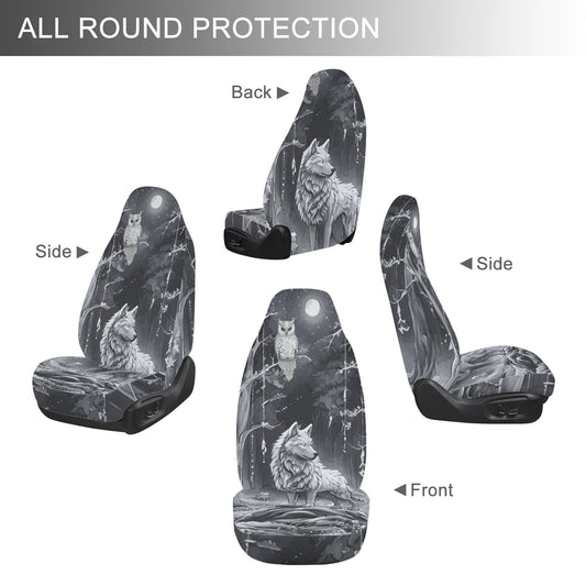 Wolf in Moonlit Forest Car Seat Covers (Set of 2) | Ships from USA