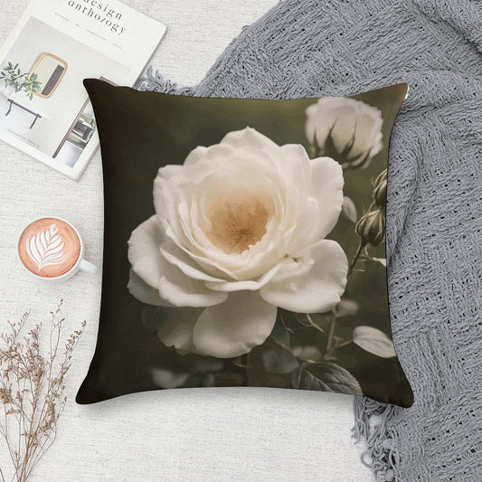 White Rose Ultra Soft Short Plush Pillowcase