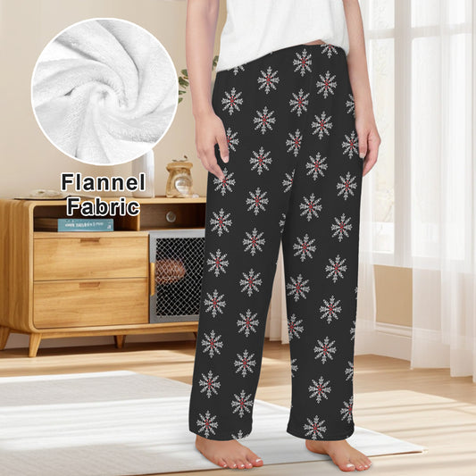 Snowflakes and Mistletoe Women's Flannel Pajama Pants (Made in USA)
