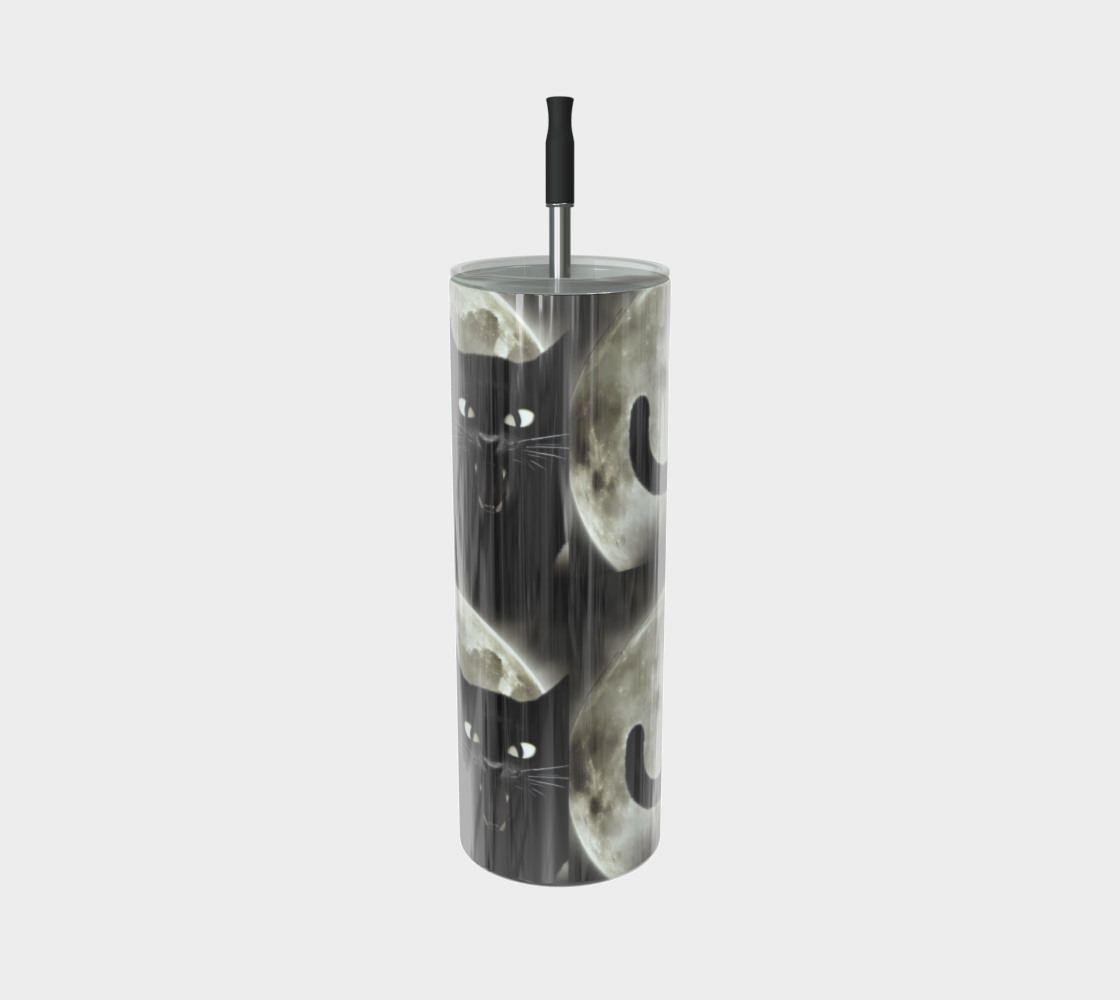 Angry Black Cat Halloween 20 oz Stainless Steel Tumbler