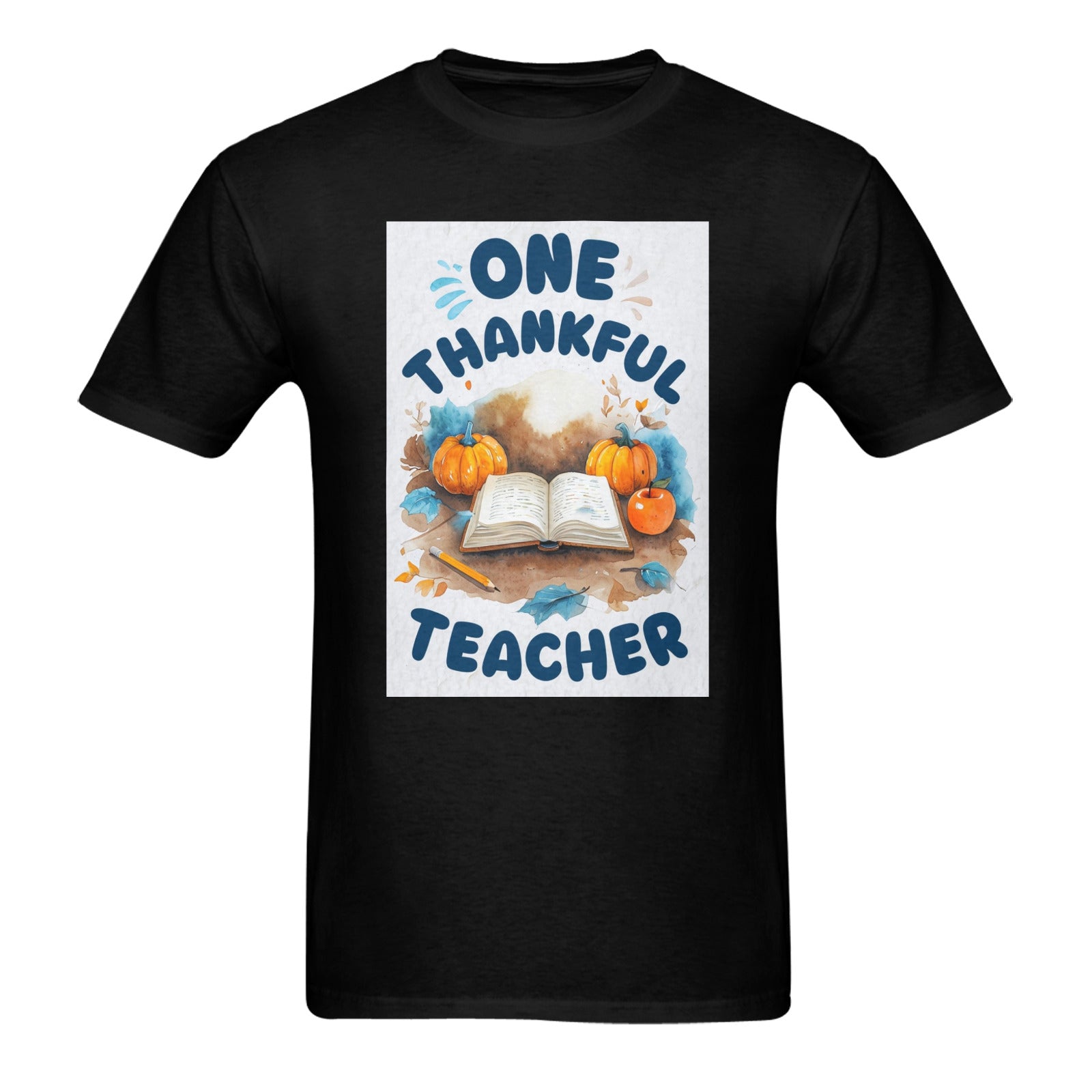 Men's One Thankful Teacher Heavy Cotton Graphic T-Shirt (Made in USA）