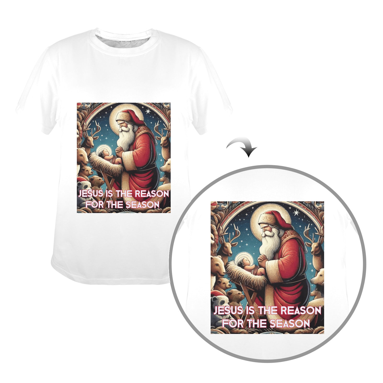 Women's Jesus is the Reason for the Season Graphic T-shirt（Made in USA）