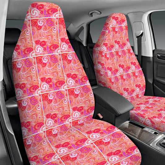 Orange Swirl Design Car Seat Covers (Set of 2) | Ships from USA