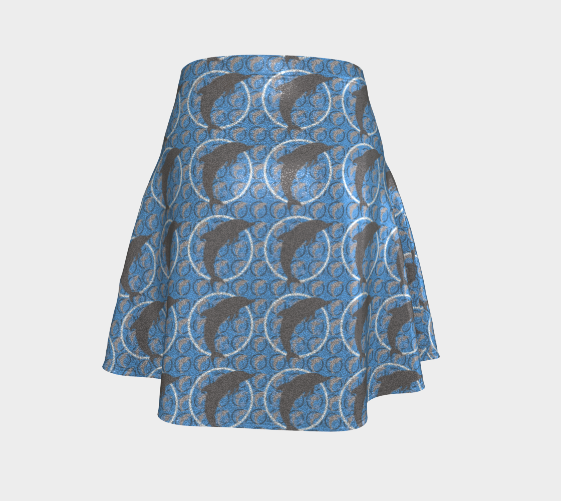 Dancing Dolphins Flared Short Skirt