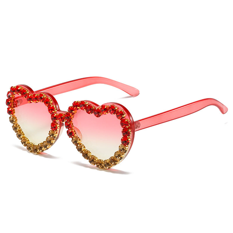 Heart Shaped Y2K Rhinestone Sunglasses