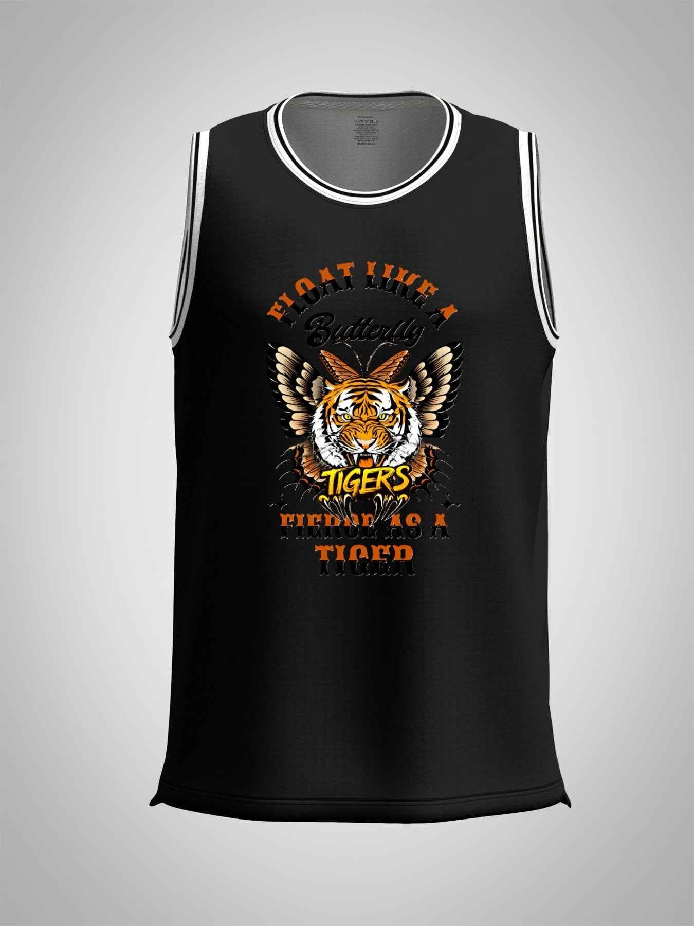Float Like a Butterfly Fierce Tiger Adult Black Basketball Jersey | Ships From USA