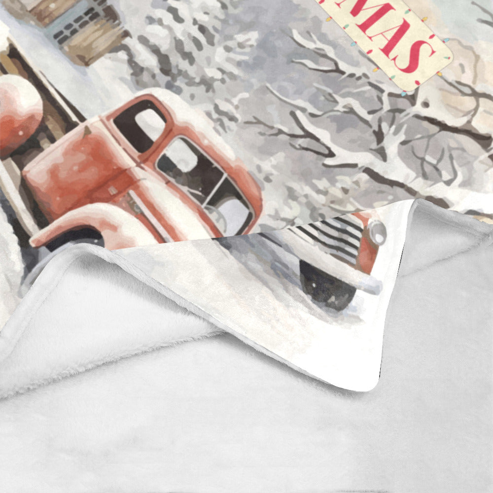 Vintage Truck Christmas Ultra-Soft Micro Fleece Blanket (Made in USA)