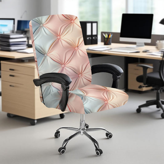 Pastel Faux Tufted Design Office Chair Cover (Made in USA)