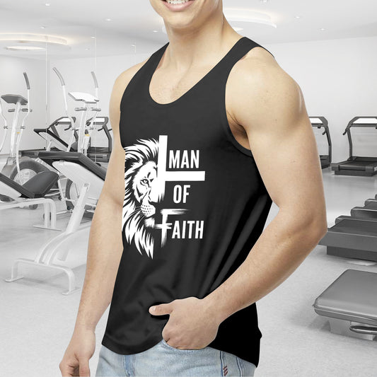 Man of Faith Men's Faith Based Black Tank Top (Made in USA)