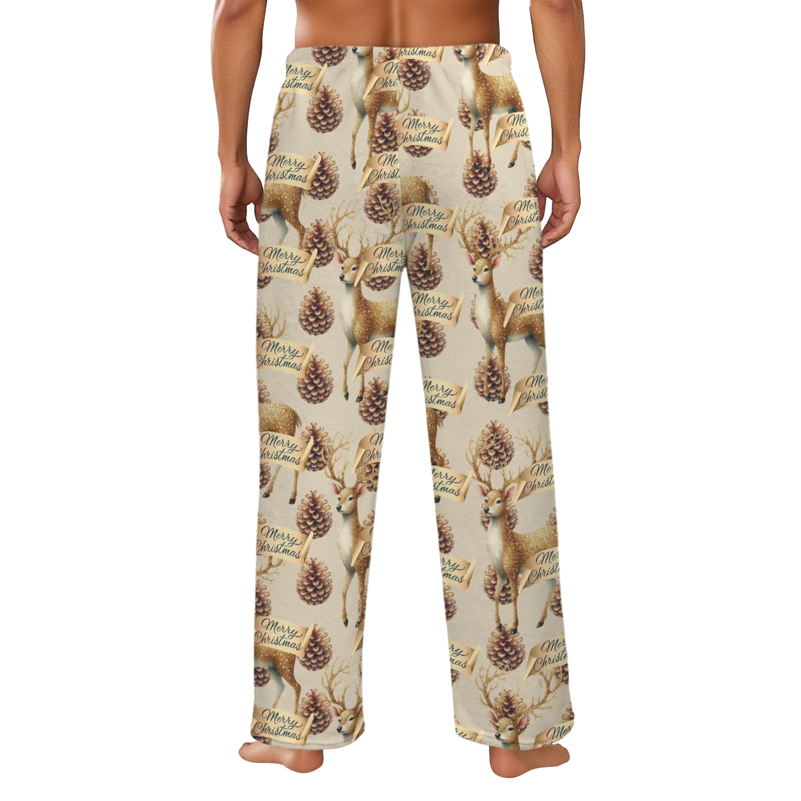 Christmas Reindeer Men's Flannel Pajama Pants (Made in USA)