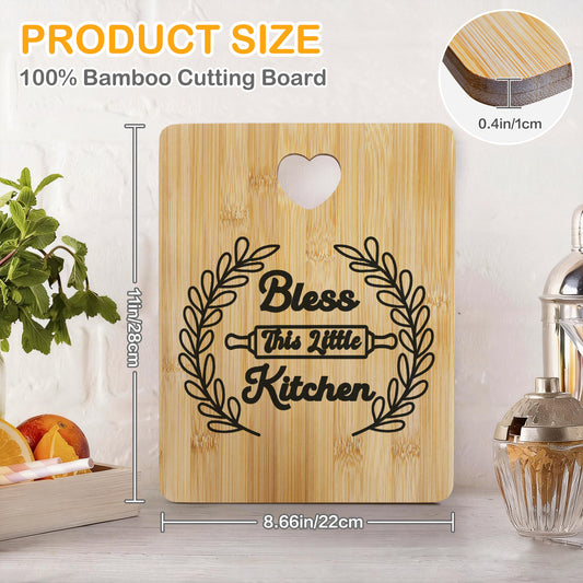 Bless This Little Kitchen Custom Rectangle Bamboo Cutting Board (One Side Printing) | Ships from USA