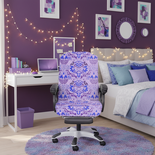 Purple Tribal Pattern Office Chair Cover (Made in the USA)